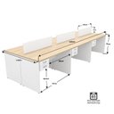 Ver imagem 4 de Estação de Trabalho Mesas 120x60cm 6 Lugares C/gav Netmobil - Dubai/branco