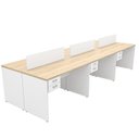 Ver imagem 3 de Estação de Trabalho Mesas 120x60cm 6 Lugares C/gav Netmobil - Dubai/branco
