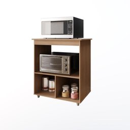 Balcão de Cozinha P/ Microondas Forno Elétrico Multiuso Angela - Preto Savana - 3