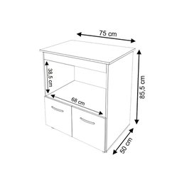 Balcão de Cozinha P/ Microondas Forno Elétrico Multiuso Angela - Preto Savana - 4