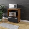 Balcão de Cozinha P/ Microondas Forno Elétrico Multiuso Angela - Preto Savana - 2