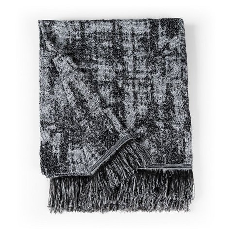 Manta Jacquard Misto com Franja 1,40 X 2,20 Paris Preto