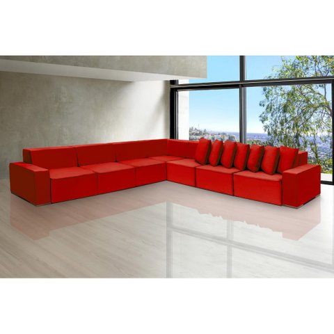 Sofá Dubai 3.97x3.97m de Canto Retrátil - Vermelho