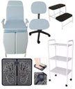 Ver imagem 1 de Cadeira de Podologia Mocho Carrinho Escada Massageador Kit Fiscomed Cadeira de Podologia Kit