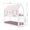 Ver imagem 3 de Beliche Montessoriano Casinha Bela com Coração - Madeira Maciça Branco/Rosa | Housin
