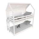 Ver imagem 4 de Beliche Montessoriano Casinha Bela com Coração - Madeira Maciça Branco/Rosa | Housin
