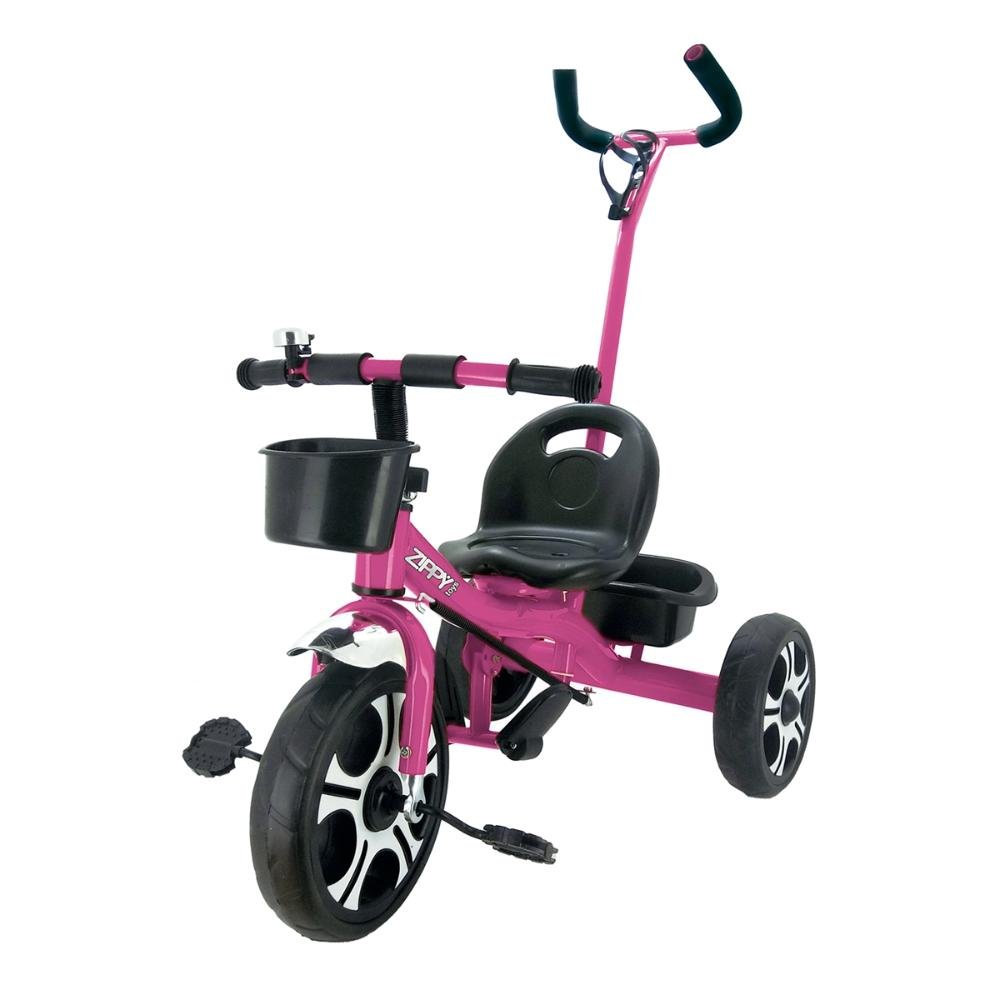 Triciclo Infantil Com Apoiador Até 25 Kg Zippy Toys Rosa