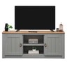 Rack Tv Bancada 58 Polegadas Madeira Maciça 2 Portas 2 Nichos Bolton Cinza Idimex - 8