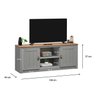 Rack Tv Bancada 58 Polegadas Madeira Maciça 2 Portas 2 Nichos Bolton Cinza Idimex - 3