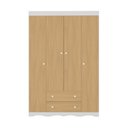Ver imagem 7 de Guarda-roupa Infantil 122cm 4 Portas e 2 Gavetas Realeza Multimóveis Mp4453 Branco/madeirado