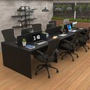 Ver imagem 3 de Estação de Trabalho Mesa Plataforma Escritório 1200x600 6 Lugares Netmobil - Preto