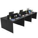 Ver imagem 1 de Estação de Trabalho Mesa Plataforma Escritório 1200x600 6 Lugares Netmobil - Preto