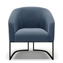 Ver imagem 7 de Poltrona Stella Suede Azul Marinho Base Industrial Preto - D’Rossi