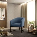 Ver mais imagens de Poltrona Stella Suede Azul Marinho Base Industrial Preto - D’Rossi