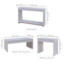 Ver imagem 7 de Conjunto para Sala de Estar em Madeira com 03 Peças Cor Branco