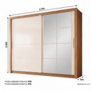 Ver imagem 4 de Guarda-Roupa Casal com 8 Espelhos Palace Off White/Cinamomo
