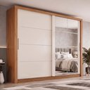 Ver imagem 1 de Guarda-Roupa Casal com 8 Espelhos Palace Off White/Cinamomo