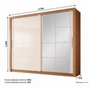 Ver imagem 3 de Guarda-Roupa Casal com 8 Espelhos Palace Off White/Cinamomo