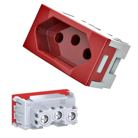 Modulo Tomada 2p+t 20a 250v Vermelho Qm50037-5 Qtmov