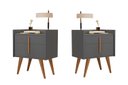 Ver imagem 1 de Kit 2 Mesa de Cabeceira 1 Gaveta 1 Porta Pés Palito 1188 Davi Onix - Comprar Moveis em Casa