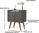 Ver imagem 4 de Kit 2 Mesa de Cabeceira 1 Gaveta 1 Porta Pés Palito 1188 Davi Onix - Comprar Moveis em Casa
