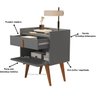 Kit 2 Mesa de Cabeceira 1 Gaveta 1 Porta Pés Palito 1188 Davi Onix - Comprar Moveis em Casa - 5