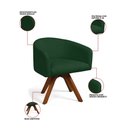 Ver imagem 3 de Poltrona Sala Base Giratória Madeira Kit 2 Arielle Bouclê Verde D03 - D’Rossi