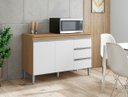 Ver imagem 1 de Balcão Armário de Cozinha Andréia 120cm Amêndoa/branco + Tampo - Ajl Móveis