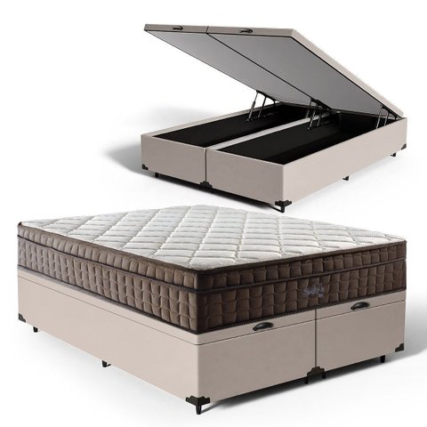 Cama Box Baú com Colchão de Espuma D70 Pillow In Ultra Dream Queen 158cm
