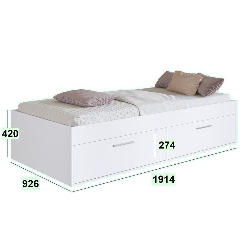 Cama Solteiro 04 Portas 90cm Tokkio Branco Art In Móveis - 2