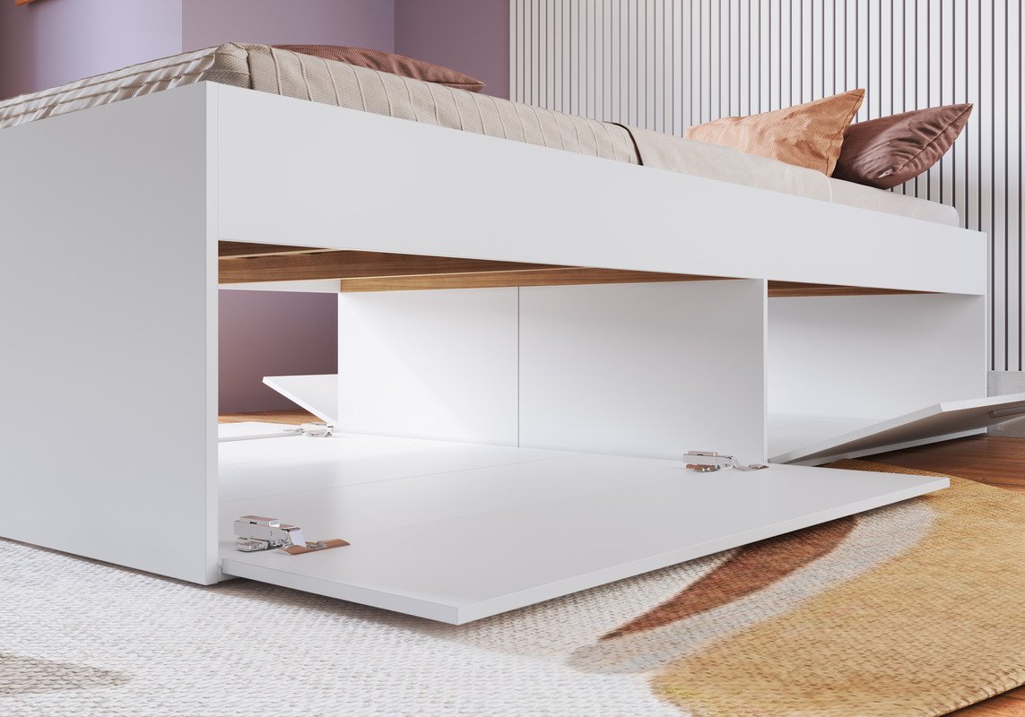 Cama Solteiro 04 Portas 90cm Tokkio Branco Art In Móveis - 3