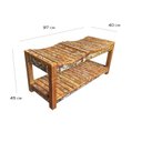 Ver imagem 1 de banqueta sapateira Banco Madeira Demolição hall entrada banheiro quarto recamier pátina branca