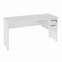 Ver imagem 2 de Mesa Escrivaninha 150cm Pés Painel com Gaveteiro Suspenso F5 Office Cor:Cinza
