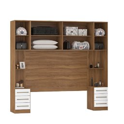 Jogo de Quarto Modulado Irlanda Mesa de Cabeceira e Painel - Amendola Touch/ Branco Demóbile - 2