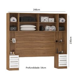 Jogo de Quarto Modulado Irlanda Mesa de Cabeceira e Painel - Amendola Touch/ Branco Demóbile - 3
