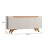 Buffet para Sala de Jantar 4 Portas Grecia:Off White/Naturalle - 8
