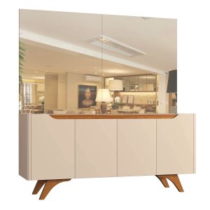 Buffet para Sala de Jantar 4 Portas Grecia:Off White/Naturalle