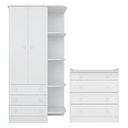 Ver imagem 1 de Quarto de Bebê Doce Sonho com Roupeiro 825 e Cômoda Trocador 2523 Qmovi Branco