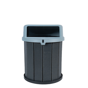 Lixeira Madeira Plástica 75 Litros - 50 Cm:cinza/cinza