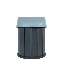 Lixeira Madeira Plástica 75 Litros - 50 Cm:cinza/cinza - 3