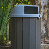 Lixeira Madeira Plástica 75 Litros - 50 Cm:cinza/cinza - 2