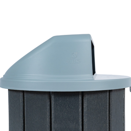 Lixeira Madeira Plástica 75 Litros - 50 Cm:cinza/cinza - 4