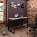 Ver imagem 2 de Kit 2 Mesas de Escritório Office Industrial 120 Carvalho Bruma - PR Móveis