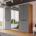 Ver imagem 1 de Guarda Roupa Casal 242,1cm 6 Portas com Espelho 240855 Lisboa Politorno Móveis