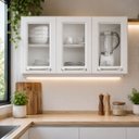Ver imagem 1 de Armário Aéreo de Cozinha 3 Portas com Vidro