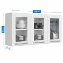 Ver imagem 2 de Armário Aéreo de Cozinha 3 Portas com Vidro