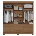 Ver imagem 3 de Guarda-roupa Casal Marilena 6 Portas 9 Gavetas Jatoba com Espelho - Pnr Móveis