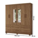 Ver imagem 4 de Guarda-roupa Casal Marilena 6 Portas 9 Gavetas Jatoba com Espelho - Pnr Móveis