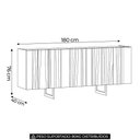 Ver imagem 4 de Buffet Aparador Lyon N02 4 Portas MDF 180cm Cinamomo e Champanhe Mpozenato