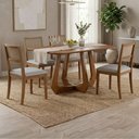 Ver imagem 2 de Mesa de Jantar Bromelia com 4 Cadeiras Estofadas Kiwi Linho Cinza Natuem
